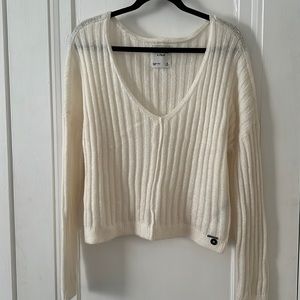 Abercrombie and Fitch white ribbed sweater